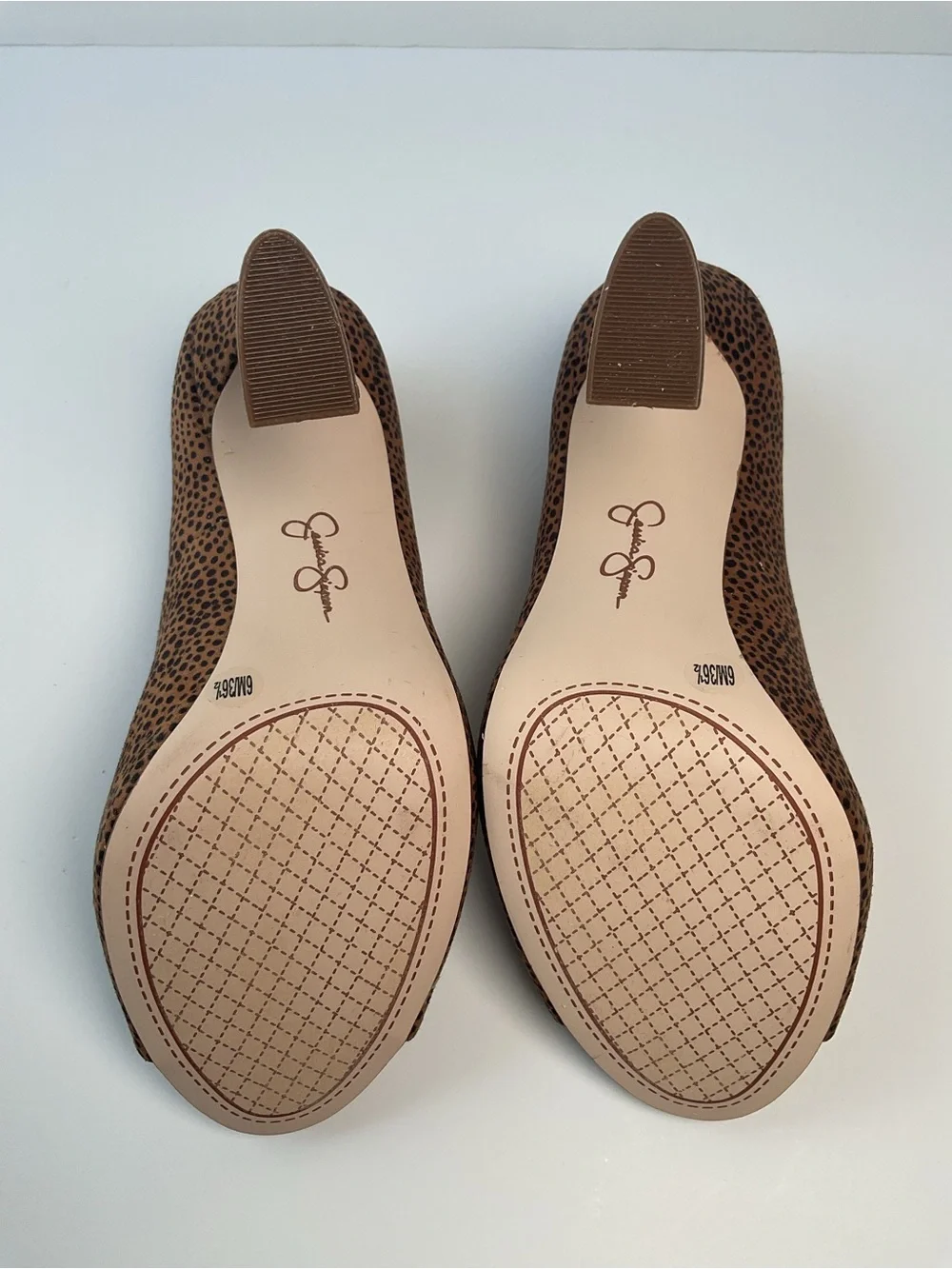 Jessica Simpson Leopard Print Peep Toe Platform Heels Women’s Size 6